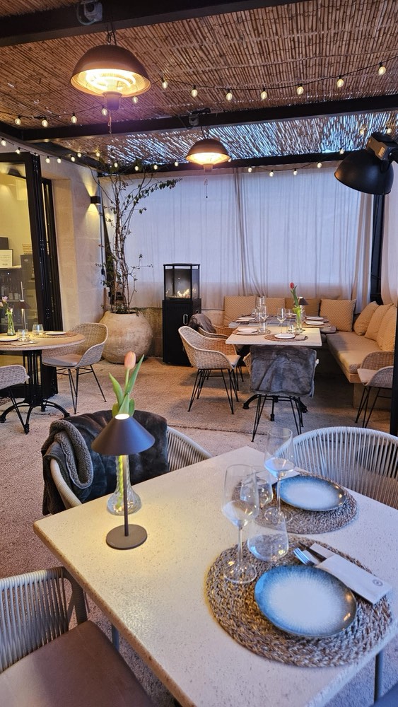 The terrace in the evening